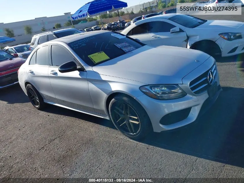 2018 Mercedes-Benz C 300 VIN: 55SWF4JB0JU274395 Lot: 40115133