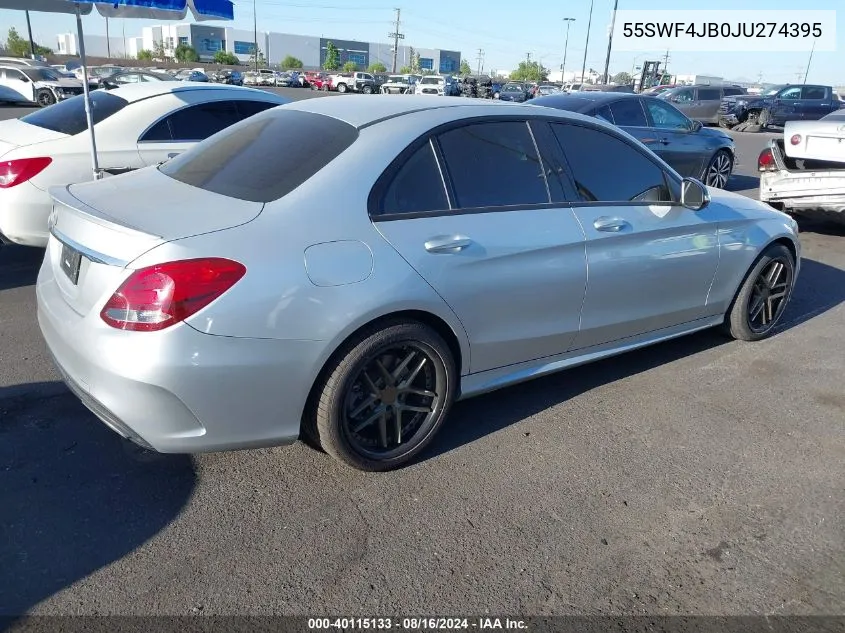 2018 Mercedes-Benz C 300 VIN: 55SWF4JB0JU274395 Lot: 40115133