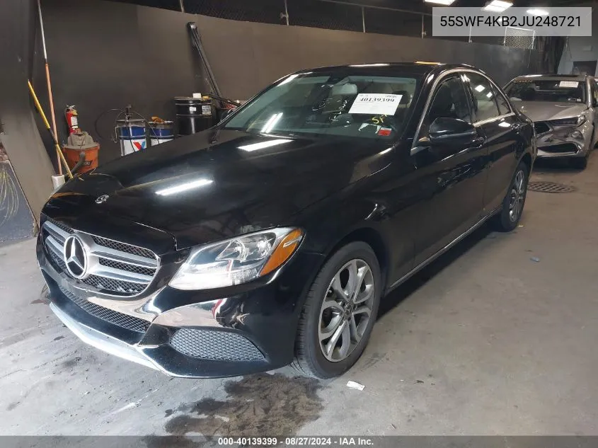 2018 Mercedes-Benz C 300 4Matic VIN: 55SWF4KB2JU248721 Lot: 40139399