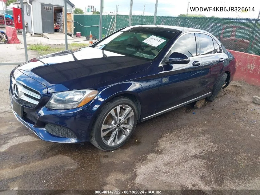 2018 Mercedes-Benz C 300 4Matic VIN: WDDWF4KB6JR326614 Lot: 40147722