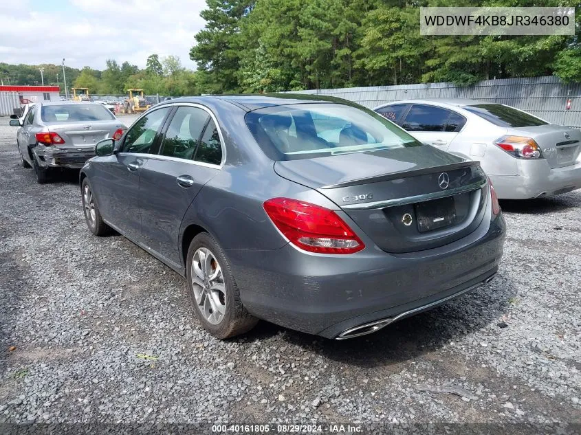 2018 Mercedes-Benz C 300 4Matic VIN: WDDWF4KB8JR346380 Lot: 40161805