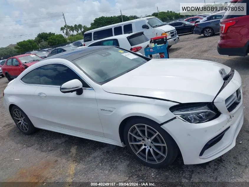 2018 Mercedes-Benz Amg C 63 VIN: WDDWJ8GB9JF678053 Lot: 40249157