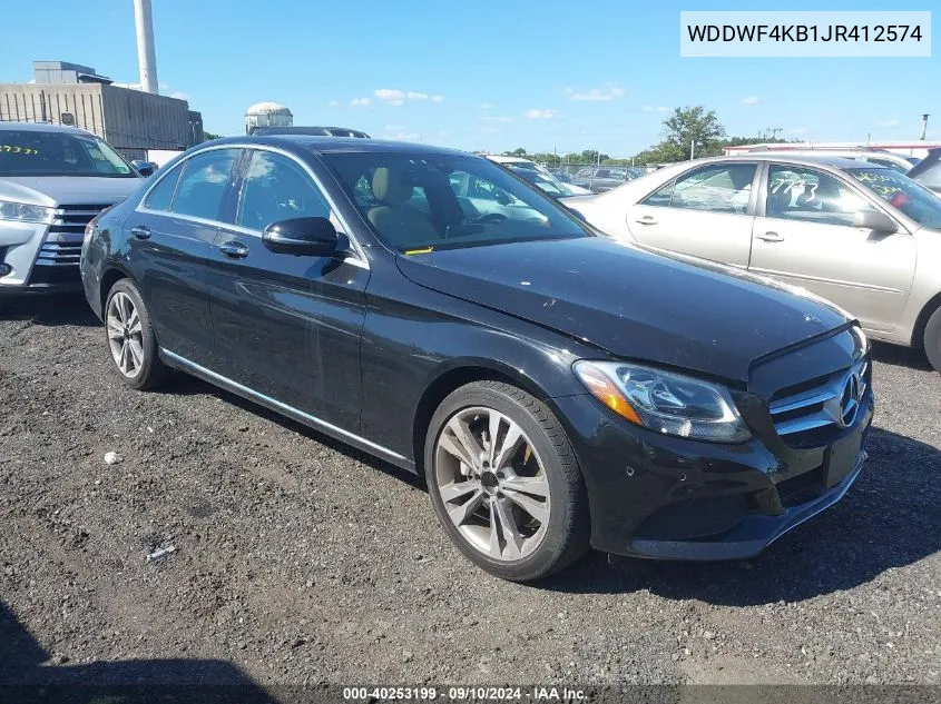 2018 Mercedes-Benz C 300 4Matic VIN: WDDWF4KB1JR412574 Lot: 40253199