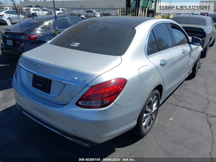 2018 Mercedes-Benz C 300 VIN: 55SWF4JB5JU235091 Lot: 40266105