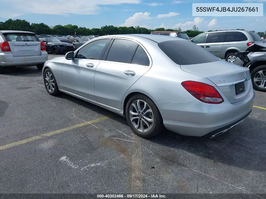 2018 Mercedes-Benz C 300 VIN: 55SWF4JB4JU267661 Lot: 40302466