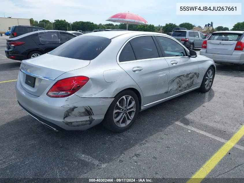 2018 Mercedes-Benz C 300 VIN: 55SWF4JB4JU267661 Lot: 40302466