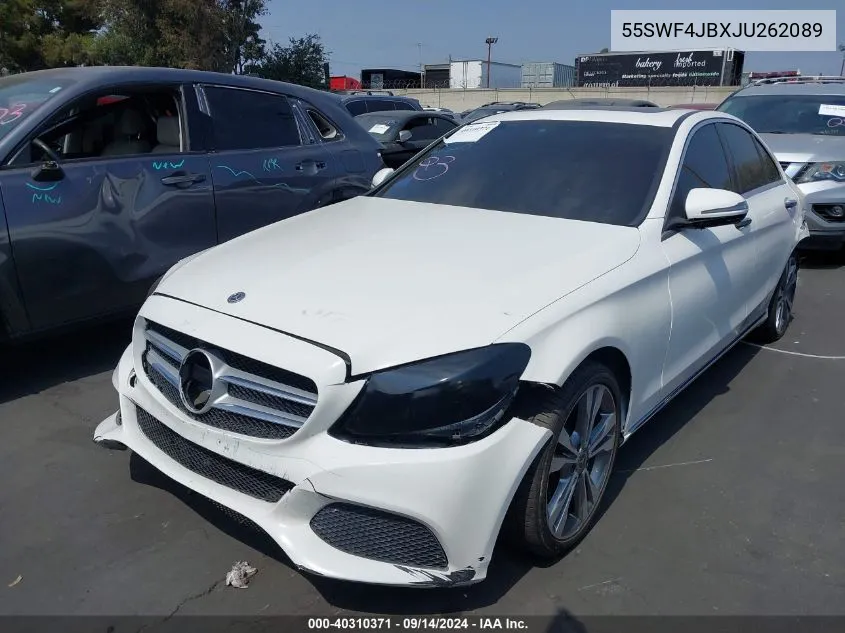 2018 Mercedes-Benz C 300 VIN: 55SWF4JBXJU262089 Lot: 40310371