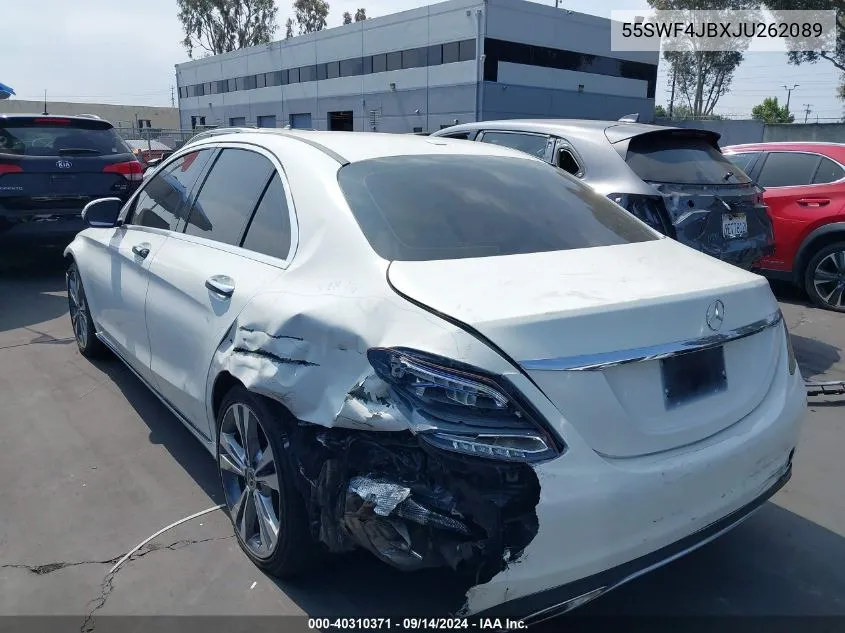 2018 Mercedes-Benz C 300 VIN: 55SWF4JBXJU262089 Lot: 40310371