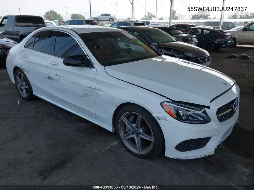 2018 Mercedes-Benz C 300 VIN: 55SWF4JB3JU247837 Lot: 40313858