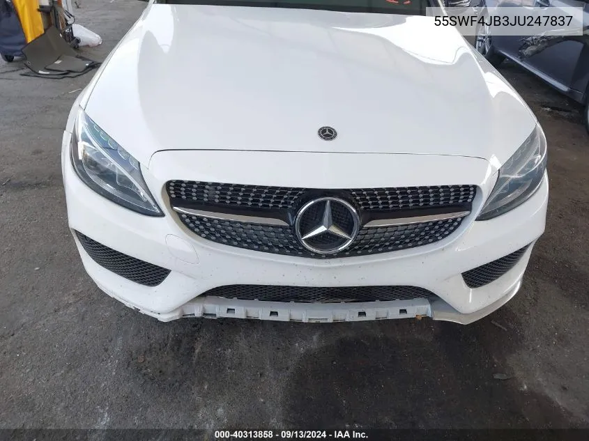 2018 Mercedes-Benz C 300 VIN: 55SWF4JB3JU247837 Lot: 40313858