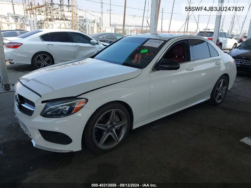 2018 Mercedes-Benz C 300 VIN: 55SWF4JB3JU247837 Lot: 40313858