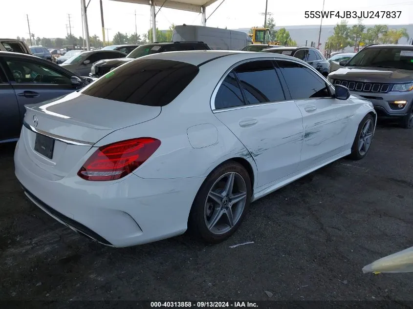 2018 Mercedes-Benz C 300 VIN: 55SWF4JB3JU247837 Lot: 40313858