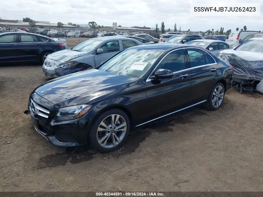 2018 Mercedes-Benz C 300 VIN: 55SWF4JB7JU262423 Lot: 40344591