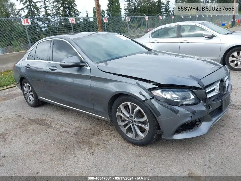 2018 Mercedes-Benz C 300 VIN: 55SWF4JB5JU237665 Lot: 40347081