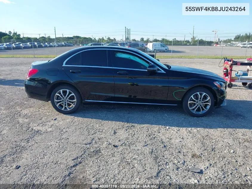 2018 Mercedes-Benz C 300 300 4Matic VIN: 55SWF4KB8JU243264 Lot: 40357719