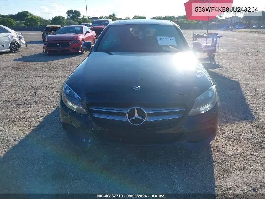 2018 Mercedes-Benz C 300 300 4Matic VIN: 55SWF4KB8JU243264 Lot: 40357719