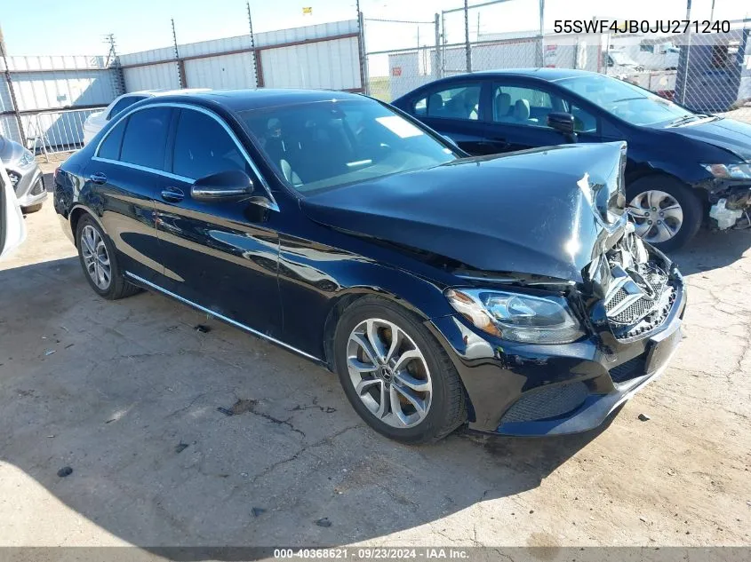 2018 Mercedes-Benz C 300 VIN: 55SWF4JB0JU271240 Lot: 40368621