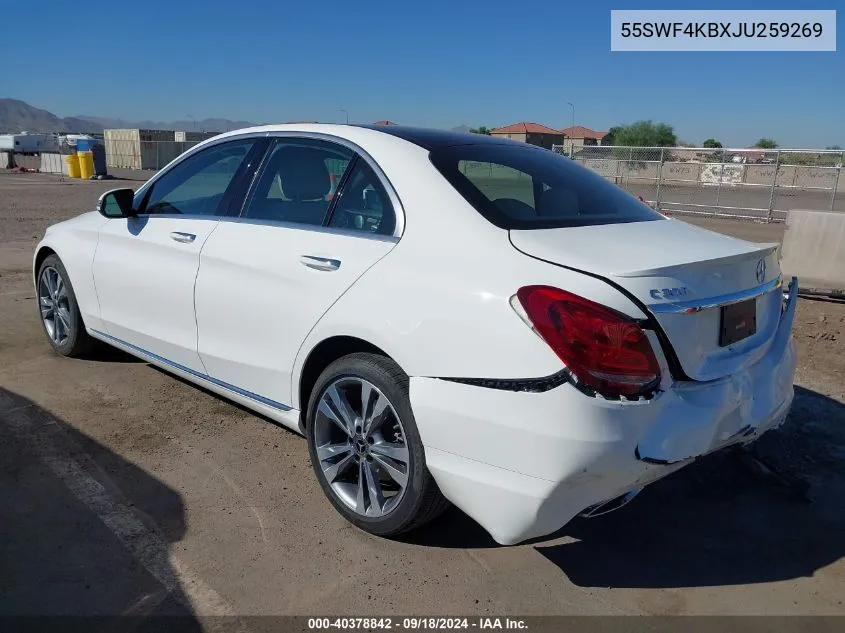 2018 Mercedes-Benz C 300 4Matic VIN: 55SWF4KBXJU259269 Lot: 40378842