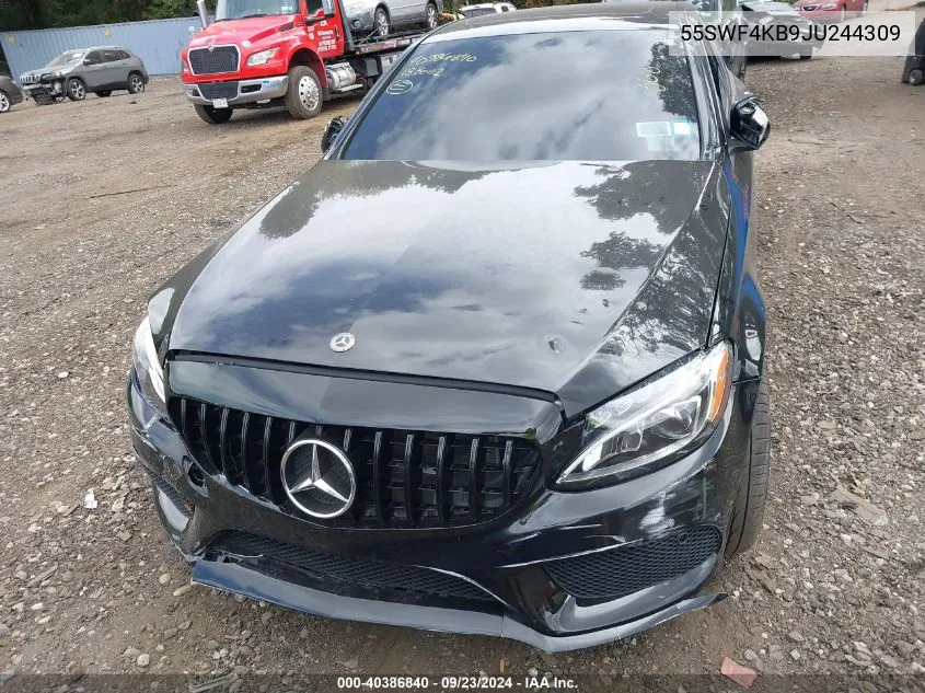 2018 Mercedes-Benz C 300 4Matic VIN: 55SWF4KB9JU244309 Lot: 40386840