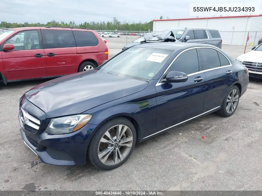 2018 Mercedes-Benz C 300 VIN: 55SWF4JB5JU234393 Lot: 40424640