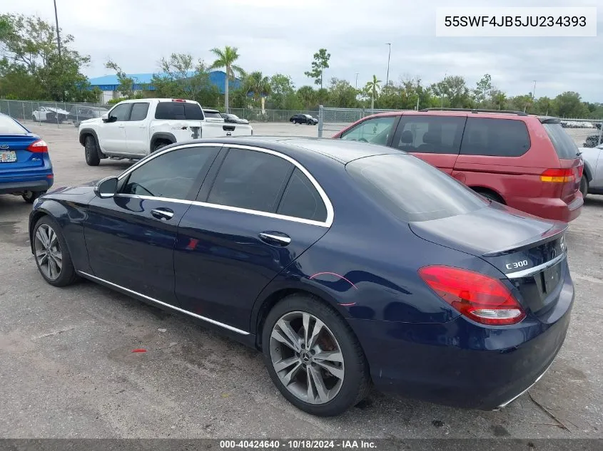 2018 Mercedes-Benz C 300 VIN: 55SWF4JB5JU234393 Lot: 40424640