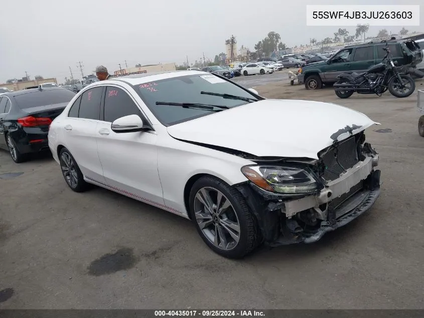 2018 Mercedes-Benz C 300 VIN: 55SWF4JB3JU263603 Lot: 40435017