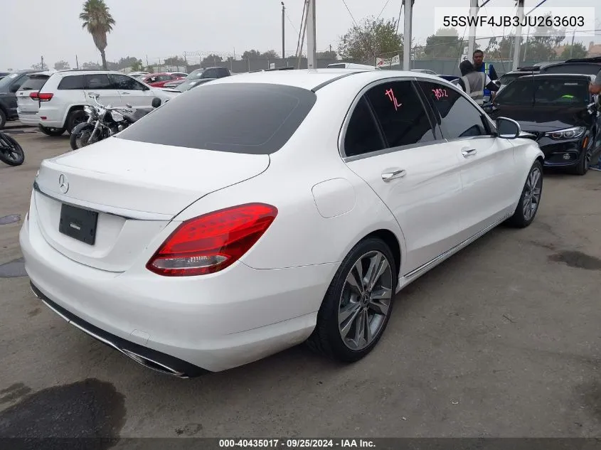 2018 Mercedes-Benz C 300 VIN: 55SWF4JB3JU263603 Lot: 40435017