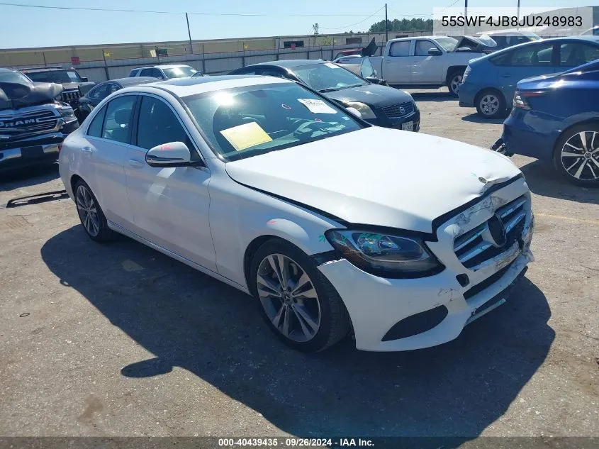 2018 Mercedes-Benz C 300 300 VIN: 55SWF4JB8JU248983 Lot: 40439435