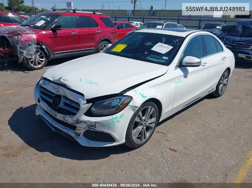 2018 Mercedes-Benz C 300 300 VIN: 55SWF4JB8JU248983 Lot: 40439435