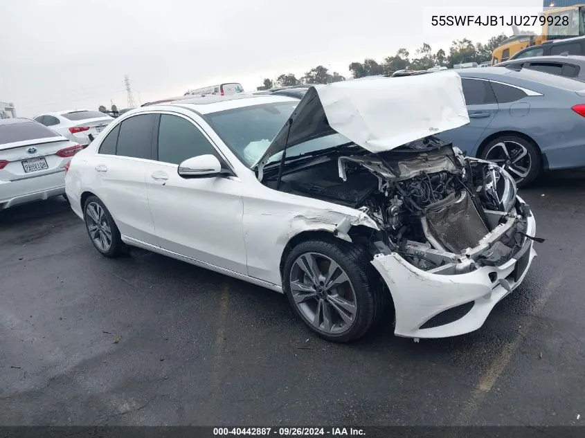 2018 Mercedes-Benz C 300 VIN: 55SWF4JB1JU279928 Lot: 40442887