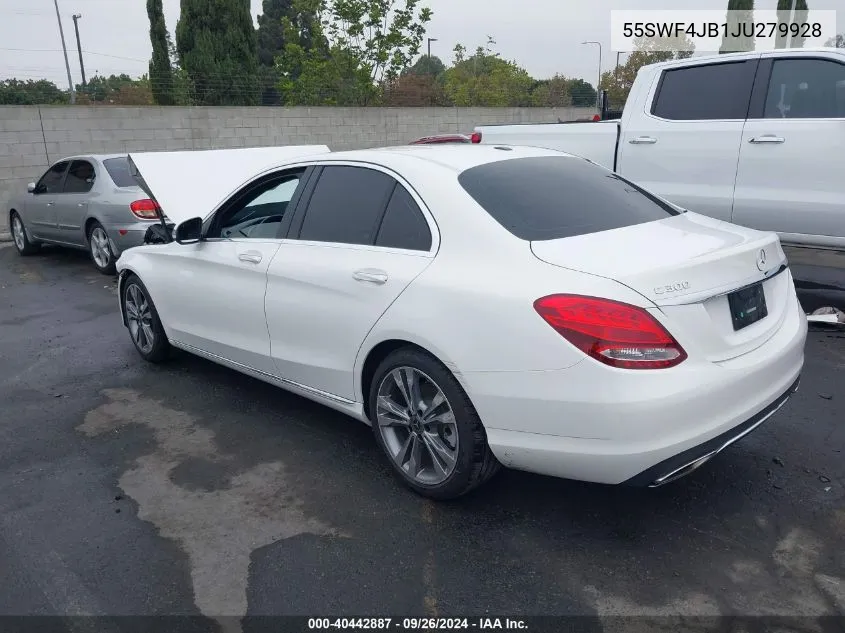 2018 Mercedes-Benz C 300 VIN: 55SWF4JB1JU279928 Lot: 40442887