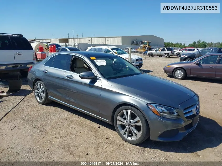 2018 Mercedes-Benz C 300 VIN: WDDWF4JB7JR310553 Lot: 40459171