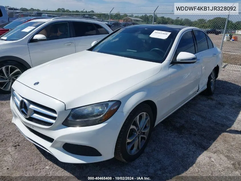 2018 Mercedes-Benz C 300 4Matic VIN: WDDWF4KB1JR328092 Lot: 40465408