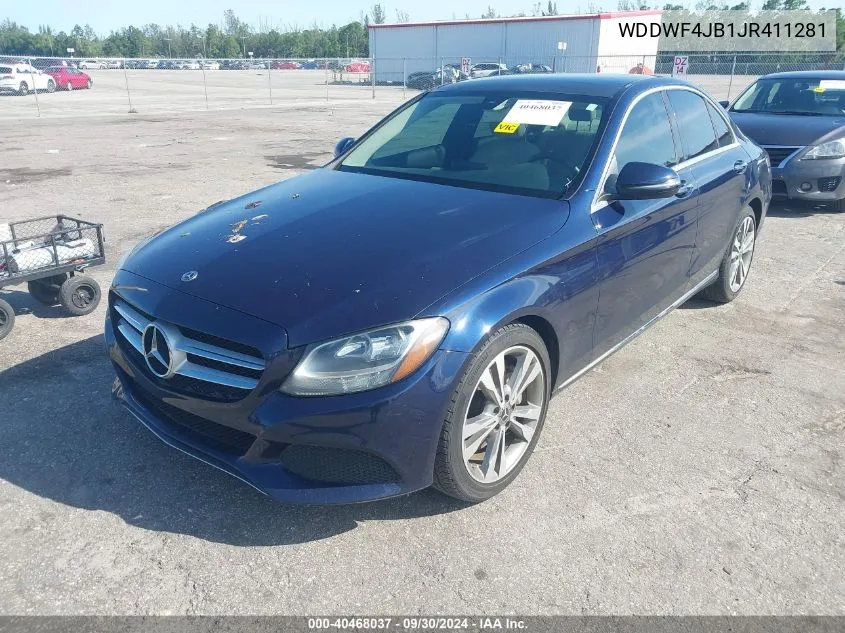 2018 Mercedes-Benz C 300 VIN: WDDWF4JB1JR411281 Lot: 40468037