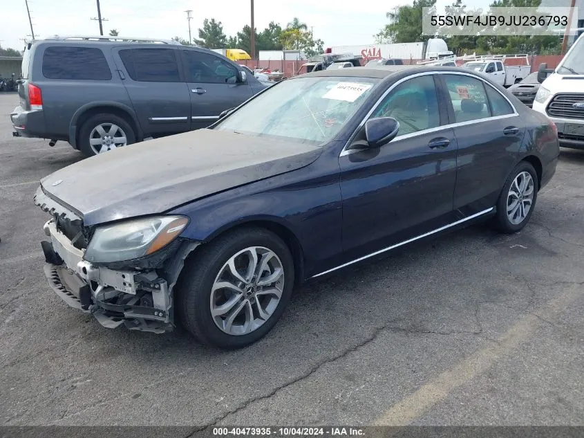 2018 Mercedes-Benz C 300 VIN: 55SWF4JB9JU236793 Lot: 40473935