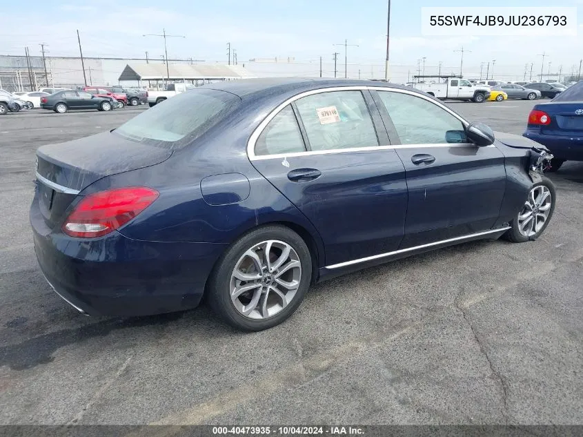 2018 Mercedes-Benz C 300 VIN: 55SWF4JB9JU236793 Lot: 40473935