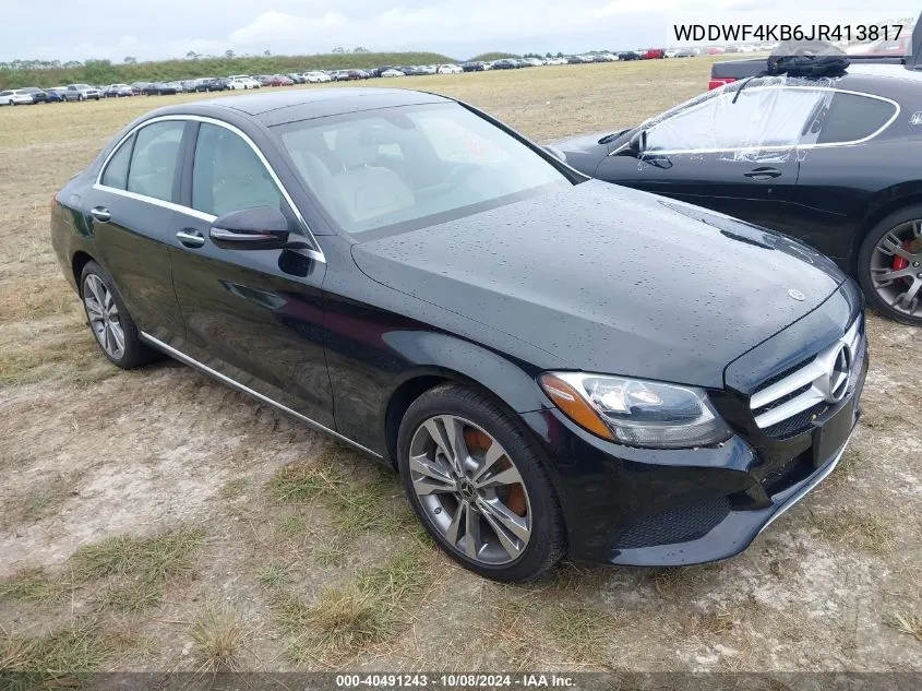 2018 Mercedes-Benz C 300 4Matic VIN: WDDWF4KB6JR413817 Lot: 40491243