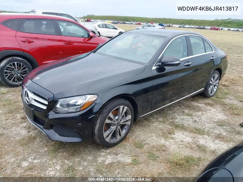 2018 Mercedes-Benz C 300 4Matic VIN: WDDWF4KB6JR413817 Lot: 40491243