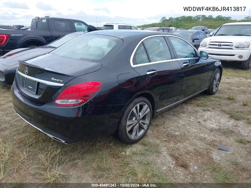 2018 Mercedes-Benz C 300 4Matic VIN: WDDWF4KB6JR413817 Lot: 40491243