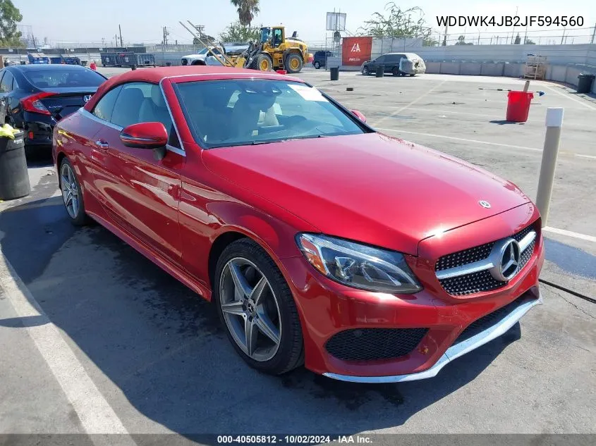 2018 Mercedes-Benz C 300 VIN: WDDWK4JB2JF594560 Lot: 40505812