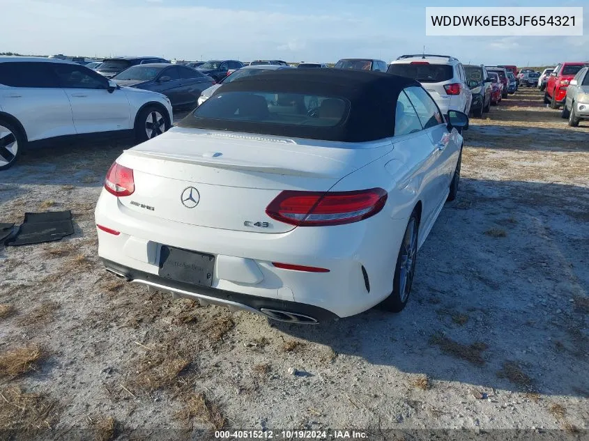 2018 Mercedes-Benz Amg C 43 4Matic VIN: WDDWK6EB3JF654321 Lot: 40515212