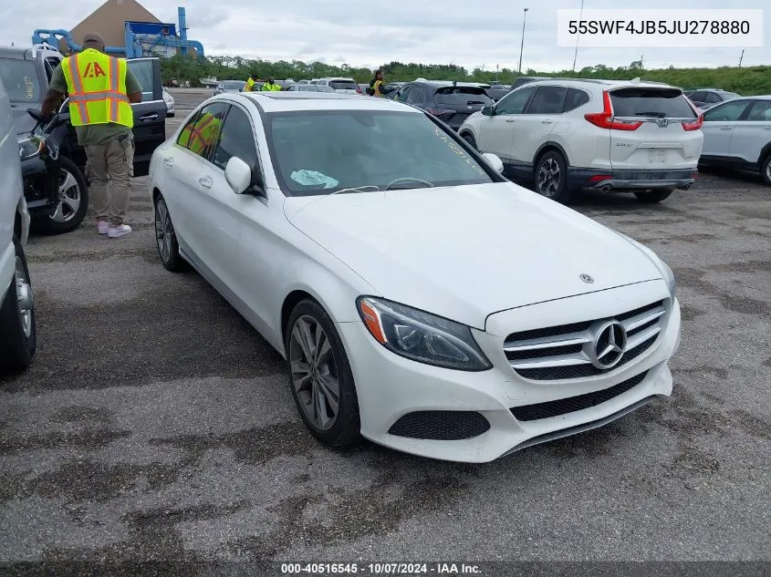 2018 Mercedes-Benz C 300 VIN: 55SWF4JB5JU278880 Lot: 40516545