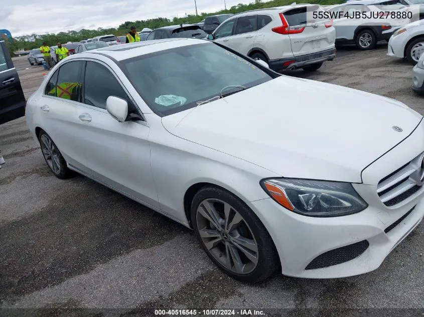 2018 Mercedes-Benz C 300 VIN: 55SWF4JB5JU278880 Lot: 40516545