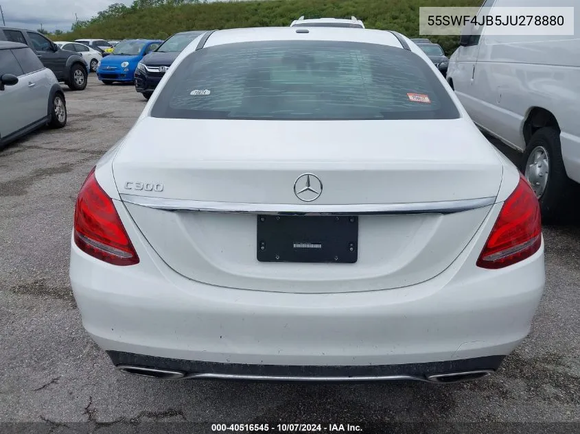 2018 Mercedes-Benz C 300 VIN: 55SWF4JB5JU278880 Lot: 40516545