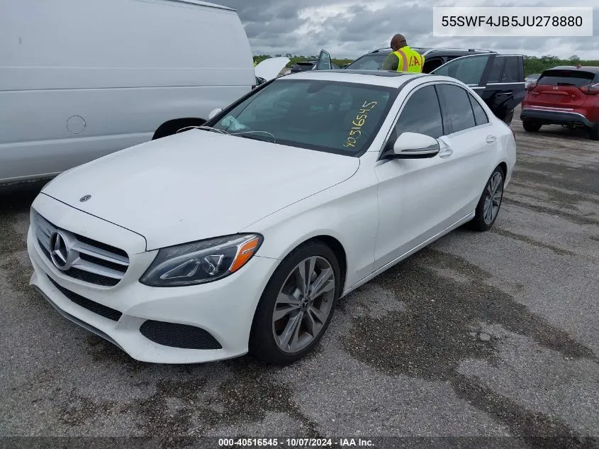 2018 Mercedes-Benz C 300 VIN: 55SWF4JB5JU278880 Lot: 40516545