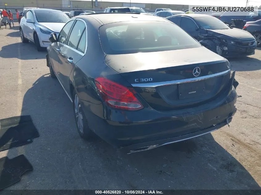 2018 Mercedes-Benz C 300 VIN: 55SWF4JB6JU270688 Lot: 40526820