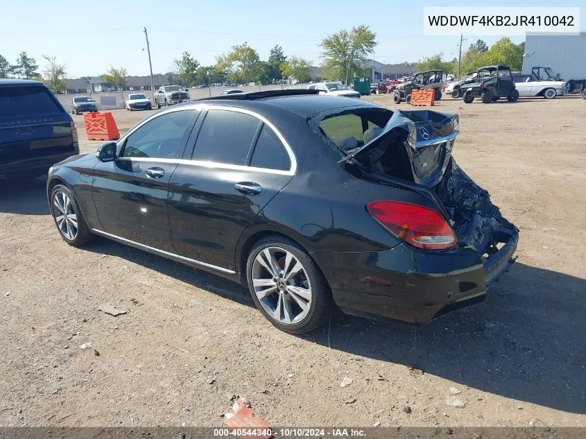 2018 Mercedes-Benz C 300 4Matic VIN: WDDWF4KB2JR410042 Lot: 40544340