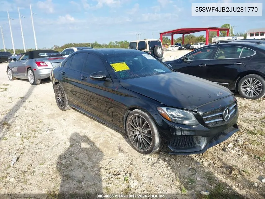 2018 Mercedes-Benz C 300 VIN: 55SWF4JB2JU281770 Lot: 40553914