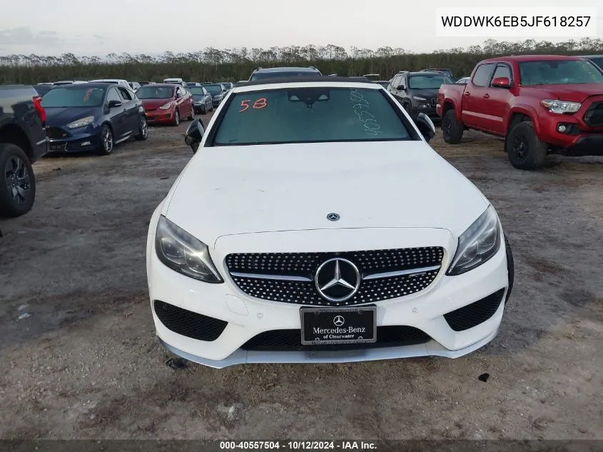 2018 Mercedes-Benz Amg C 43 4Matic VIN: WDDWK6EB5JF618257 Lot: 40557504