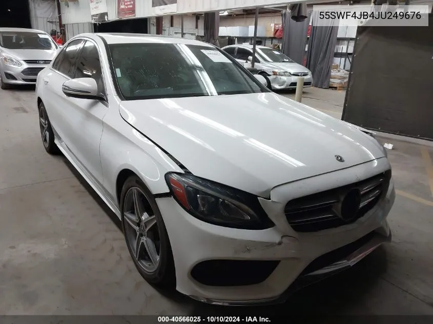 2018 Mercedes-Benz C 300 VIN: 55SWF4JB4JU249676 Lot: 40566025